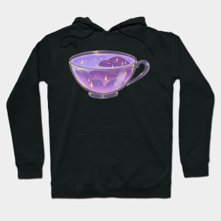 Magical soft night clouds tea cup sticker Hoodie